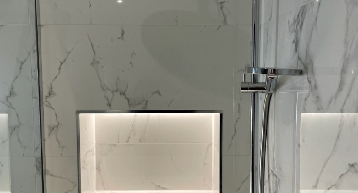 LED strip lighting in the bathrooms and en-suites 